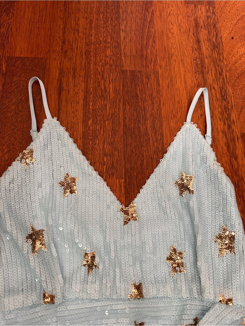 Superdown REVOLVE  Dina Light Blue Sequins Star-Embellished Mini Dres. Party. S - Picture 10 of 16